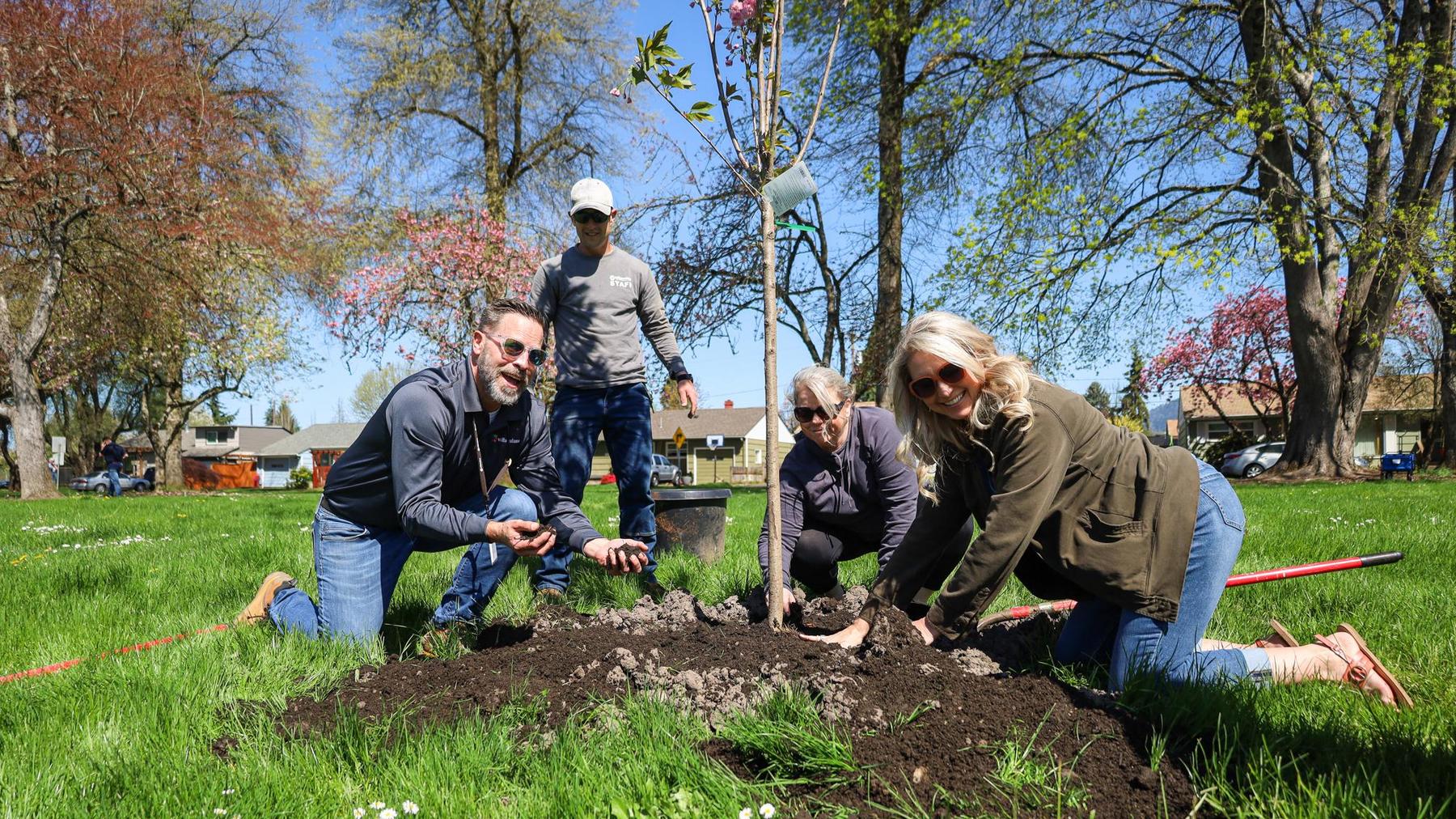 Team Springfield leaders plant trees on Arbor Day