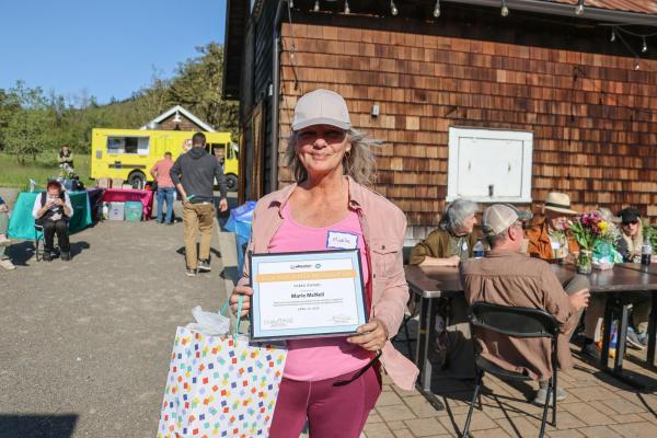 Marie with her award