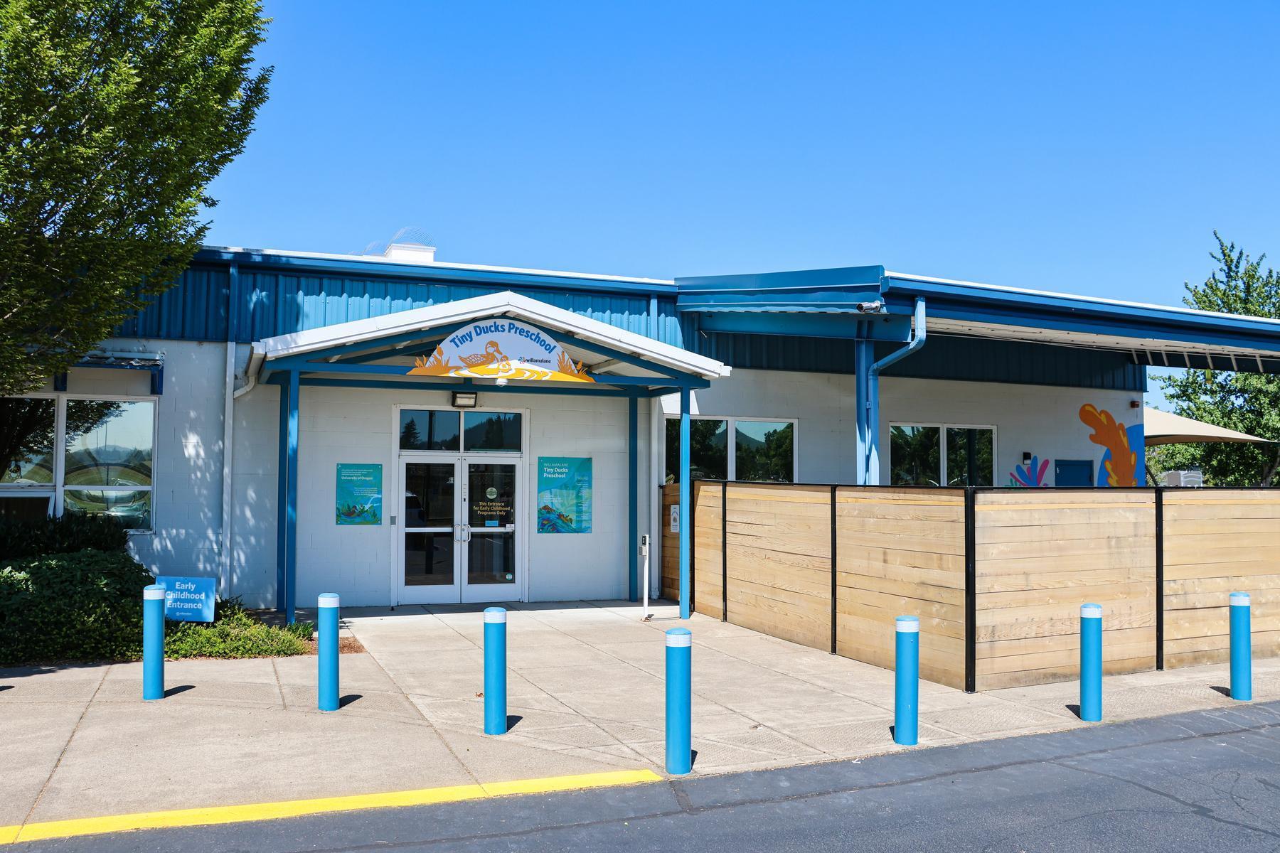 The Tiny Ducks Preschool features a secure area for drop off and a fence that shields the playground