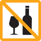 Wine and glass with a prohibited slash