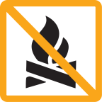 Flame with a prohibited slash