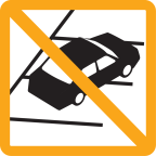 Mis-parked car with a prohibited slash