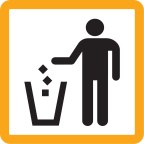 Person throwing refuse into a bin